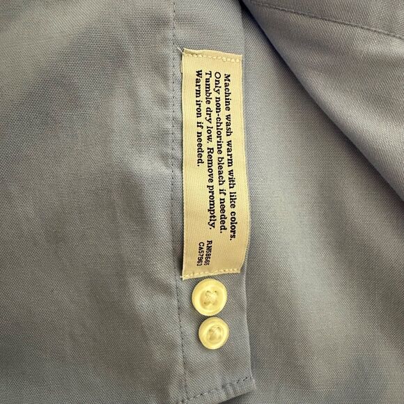 Nordstrom Men's Shop Classic Button Down Blue Size 18/35 Classic Fit - Picture 10 of 10